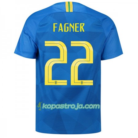 Billiga Fotbollströjor Brasilien Fagner 22 VM 2018 Borta tröja